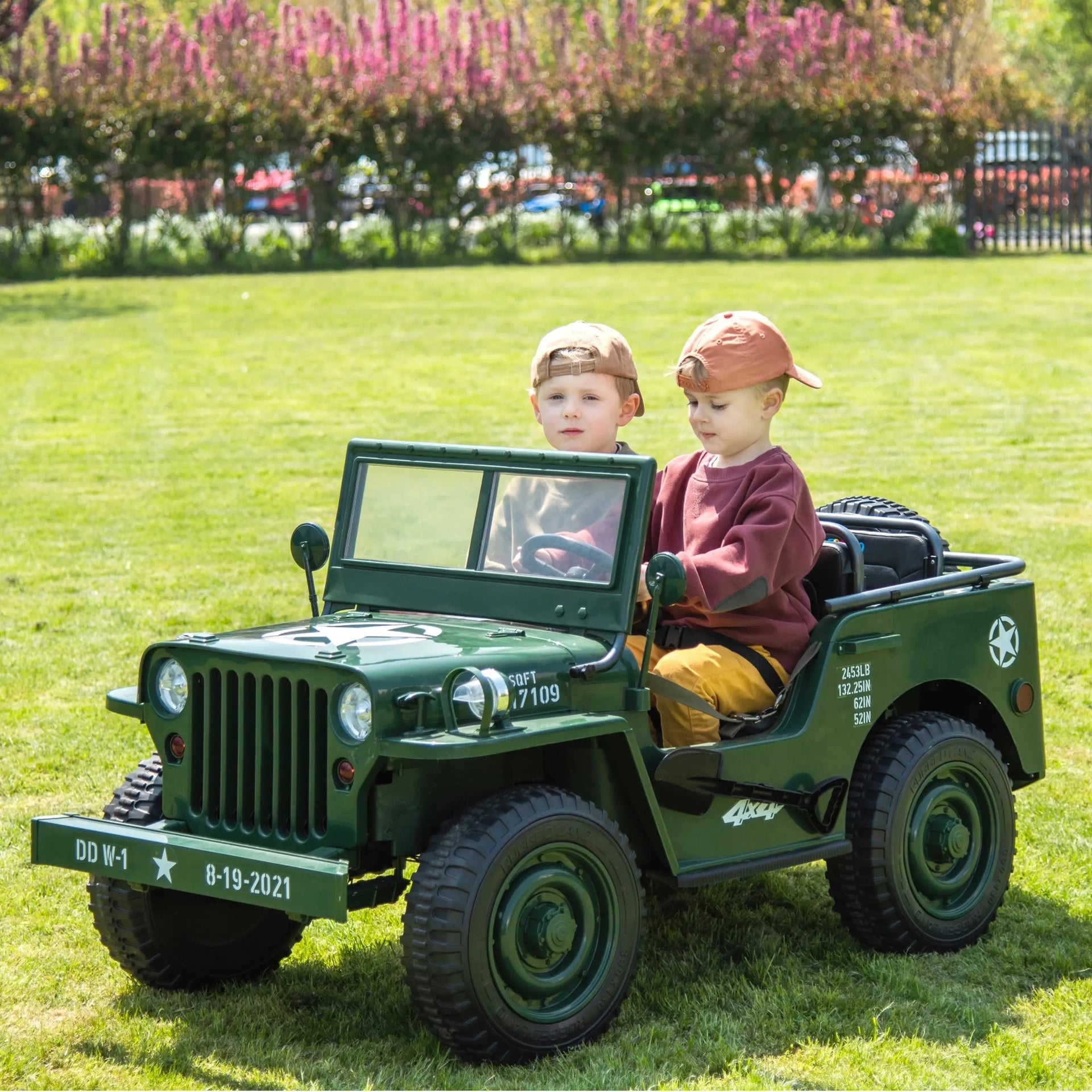 24V Freddo Military Willy Jeep 3 Seater Electric Ride on – Freddo Toys