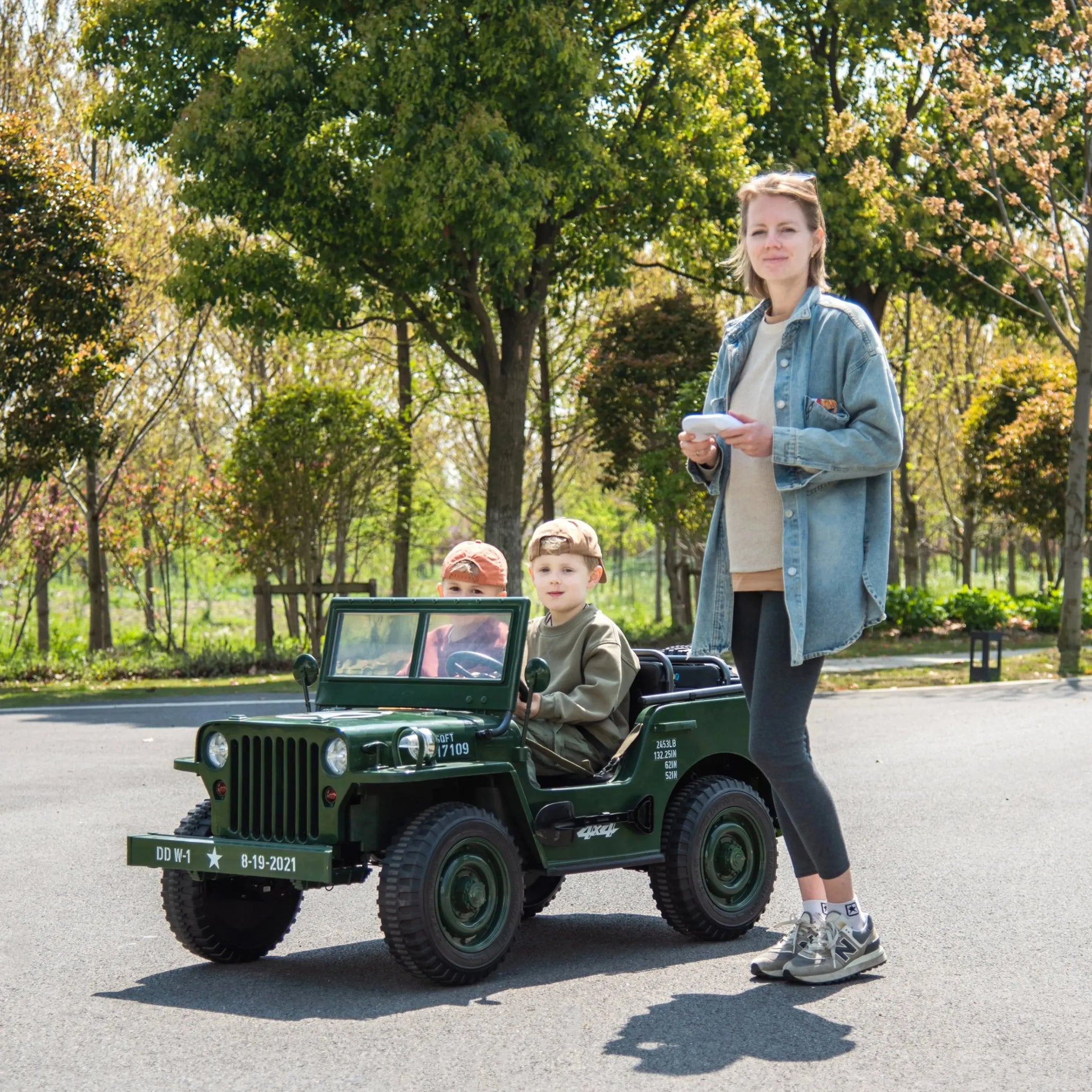 24V Freddo Military Willy Jeep 3 Seater Electric Ride on – Freddo Toys