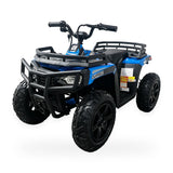 24V Freddo Pioneer Kids Electric ATV with Brushless Motor, Air Tires & Suspension - Blue
