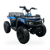 24V Freddo Pioneer Kids Electric ATV with Brushless Motor, Air Tires & Suspension - Blue