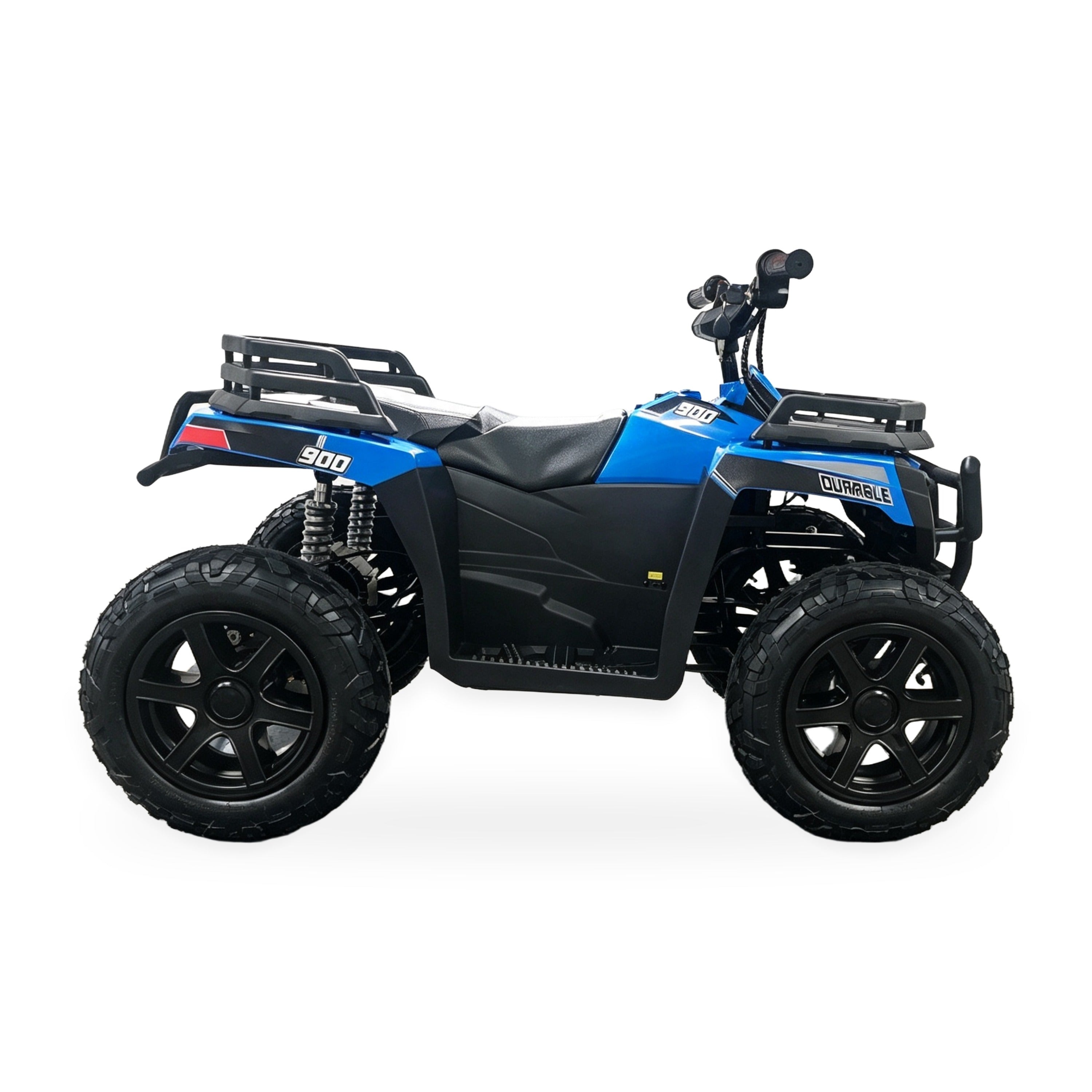 24V Freddo Pioneer Kids Electric ATV with Brushless Motor, Air Tires & Suspension - Blue