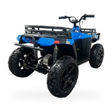 24V Freddo Pioneer Kids Electric ATV with Brushless Motor, Air Tires & Suspension - Blue