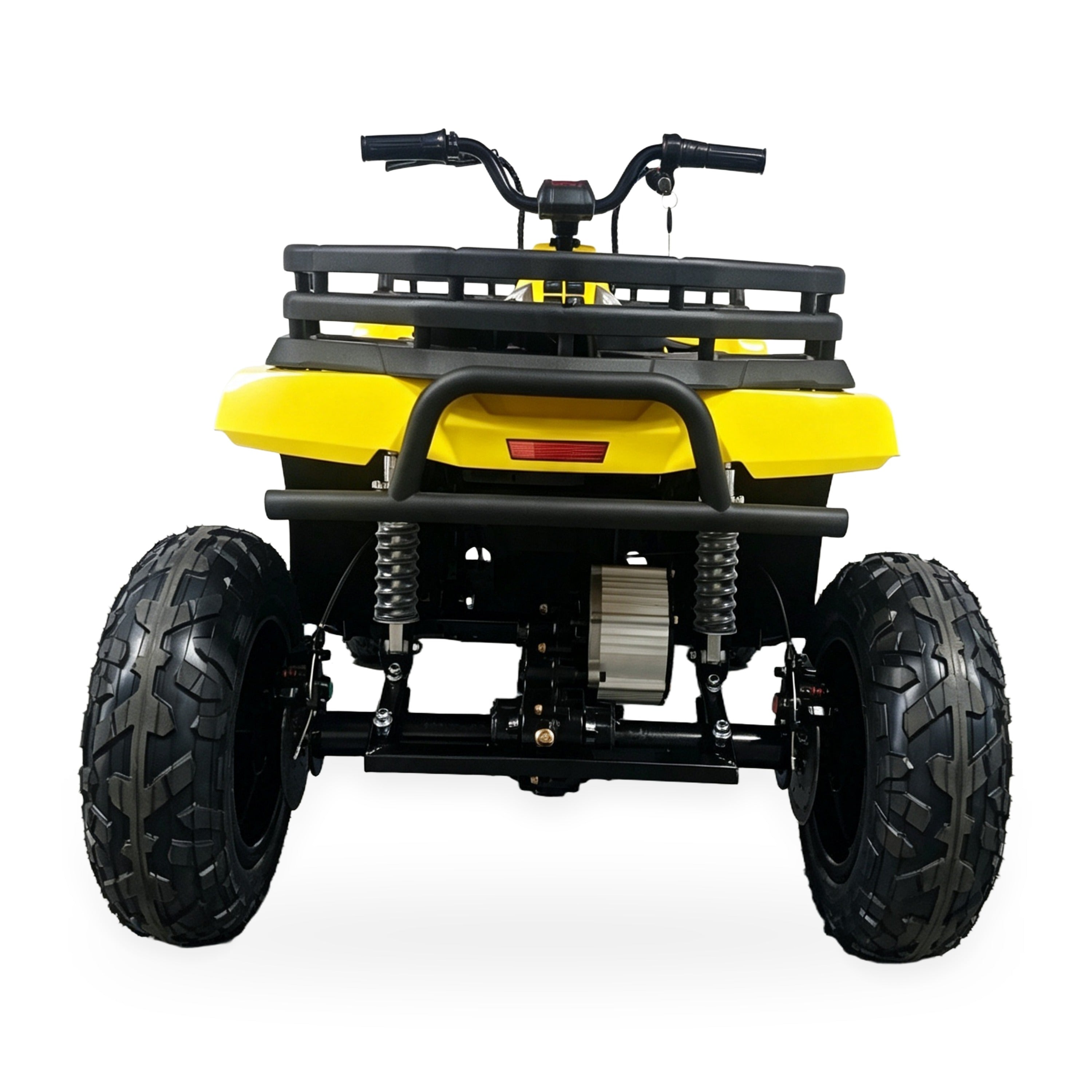 24V Freddo Pioneer Kids Electric ATV with Brushless Motor, Air Tires & Suspension - Yellow