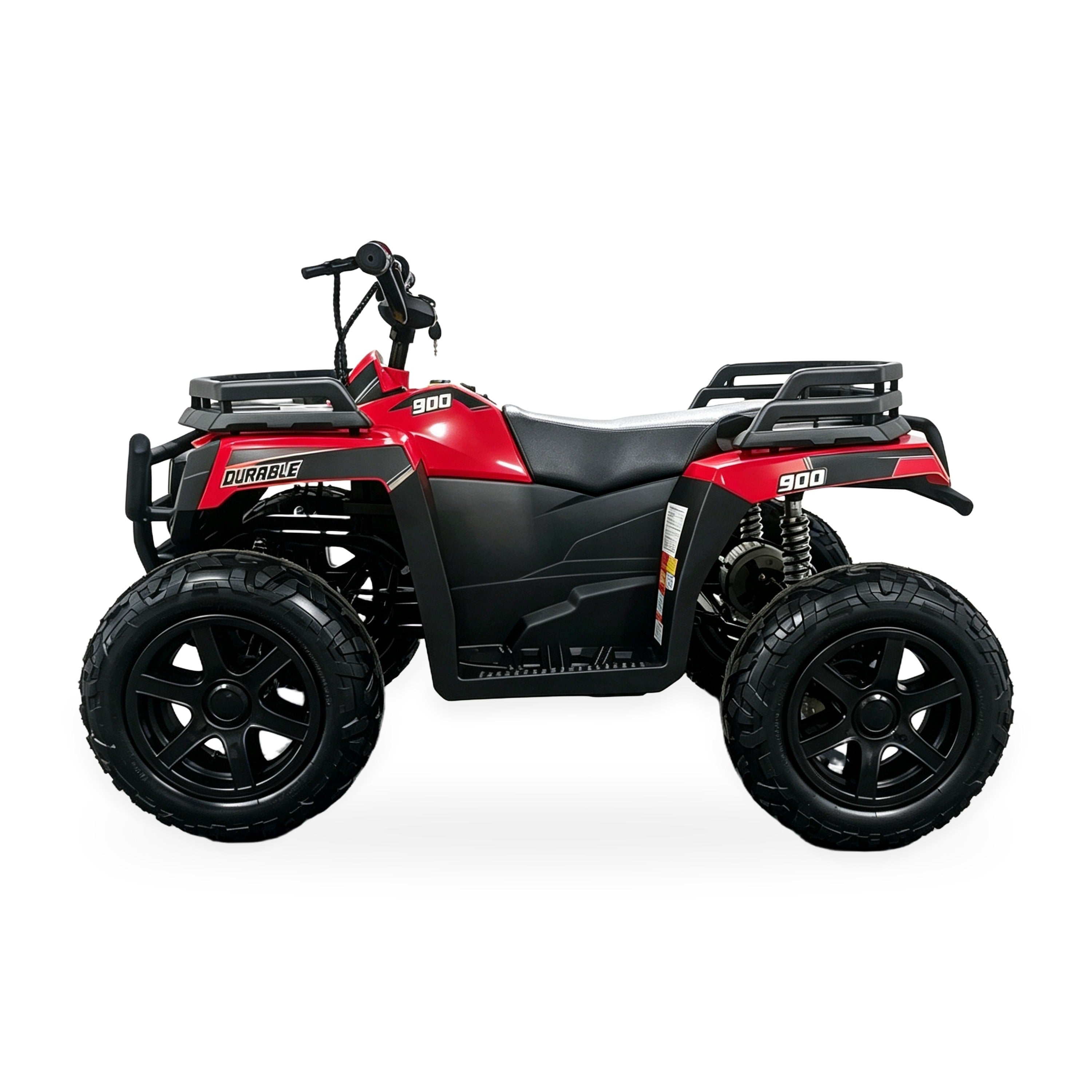 24V Freddo Pioneer Kids Electric ATV with Brushless Motor, Air Tires & Suspension - Red