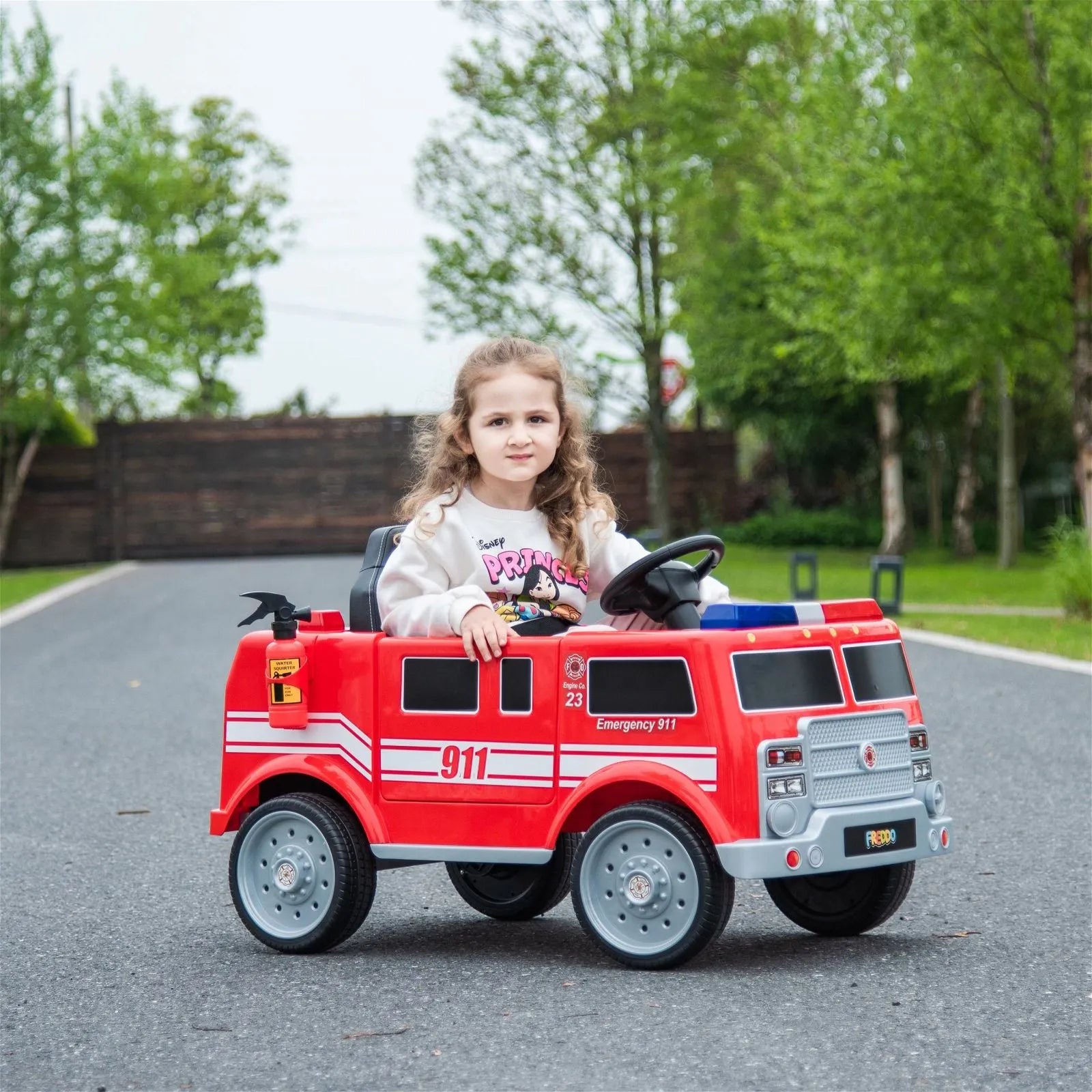 Freddo 12V Firetruck 1 Seater Ride on - Freddo Toys