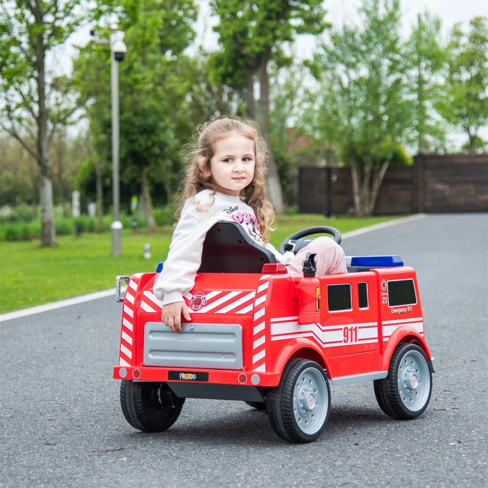 Freddo 12V Firetruck 1 Seater Ride on - Freddo Toys